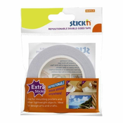 HOPAX Stick'n by Dvostranski lepilni trak Stick'n - z možnostjo ponovnega nameščanja, 25 mm x 12 m