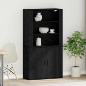 Highboard Crni hrast 80 x 33 x 150 cm Konstruirano drvo