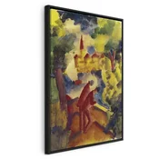 Slika - August Macke – Men on the Road by the Lake 60x90 U crnom drvenom okviru