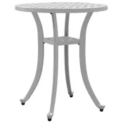 Vidaxl Vrtna miza bela O48x53 cm liti aluminij