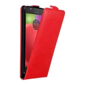 Cadorabo Cadorabo Ohišje, združljivo z Motorola MOTO E4 v rdeče jabolko - Zaščitni ovitek v obliki flipa z magnetnim zapiranjem, (20564911)