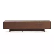 Temno rjava TV omarica v orehovem dekorju 200x46x40 cm Norlen – Kave Home