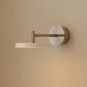 UMAGE LED-stenna svetilka Asteria Short, bela, jeklo, neposredna napeljava - spalnica - Dizajn - bela, jeklena - Kovina