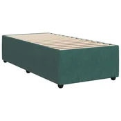 Vidaxl Posteljni okvir brez vzmetnice temno zelen 90x200 cm žamet