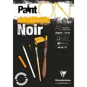ON Clairfontaine blok sklicirka Paint A5, 20 listni, 250 g, črn papir