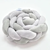 KikkaBoo Pletenica za krevetac trostruka 180 cm Grey (KKB51141)