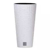 Prosperplast Visok okrasni cvetlični lonec Prosperplast Rato Tubus z vložkom, bel 30 cm