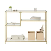 Songmics Konsolna miza 35x100x80 cm zlata