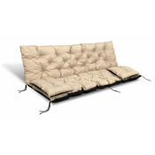 shumee Vrtna blazina 100x60x50 cm + 2 blazini za gugalnico nepremočljiva bež