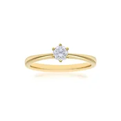 DIAMANT LETERNEL Prstan Verlobungsring aus 750 Gelbgold mit 18 Karat Diamant zlata