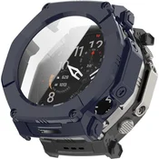 GS Ovitek 2 v 1 + kaljeno steklo za Amazfit T-Rex Ultra 2, moder