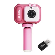 SARAHE 2,4-palčni IPS zaslon, 48 MP, dvojna leča, otroški digitalni fotoaparat, mini video kamera s kartico 64G TF Pink Bunny, (22056588)