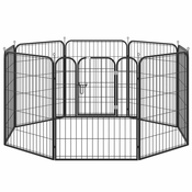 PAWHUT Ograja za pse in mladiče, modularna kovinska in jeklena notranja in zunanja pasja ograja 8 Plošče 79x100cm