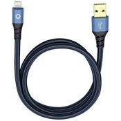 Oehlbach iPad/iPhone/iPod podatkovni/napajalni kabel [1x USB 2.0 vtič A-1x vtič Apple Dock Lightning] 0.50 m rdeči/črni, Oehlbach USB P