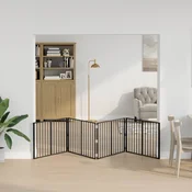 Vrata za pse 4 pcs Crna 100 x 60 cm Cinkani celik