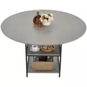 VEVOR Jedilna miza 120x120x75 cm siva