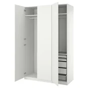 PAX / FORSAND Kombinacija garderobera, bela/bela, 150x60x236 cm