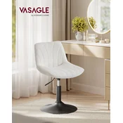 Songmics Stol za ličenje 43.0x46.5x65.5-77.5 cm kremno bel