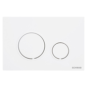 SCHWAB VELA dvojna splakovalna plošča, 247x165 mm, bela sijajna - Bela - 247x165x14 mm - SCHWAB - 24 - Plastika - 14