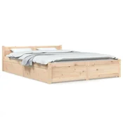 Vidaxl Posteljni okvir s predali 135x190 cm