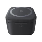 BASEUS 20W brezžični polnilec MagSafe Qi 2-v-1 z izvlečnim kablom USB-C črne barve