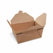 Škatla za hrano (PAP/PE) maščobno odporna kraft `M` 150 x 120 x 65 mm 1300ml [50 kos]