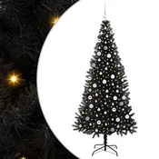 Vidaxl Božično drevo med 300 LED z stojalom Črna 210 cm PVC