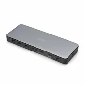 Digitus USB-C priklopna postaja, 13 priključkov: 3× HDMI, 2× DisplayPort, 4× USB-A, 1× USB-C, 1× RJ45, 1× DC, 1× audio