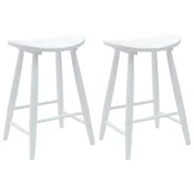 Vidaxl Jedilni stoli 2 szt. Bela 46 x 37 x 63 cm Masivno gumovo les