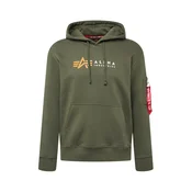 ALPHA INDUSTRIES Majica  temno zelena / svetlo oranžna / rdeča / bela