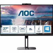 AOC Monitor AOC 68,6 cm (27,0") Q27V5CW 2560x1440 75Hz VA 1ms HDMI DisplayPort USB-C 65W 4xUSB3.2 Pivot Kamera Zvočniki  3H sRGB FreeSync E-Line, (20533131)