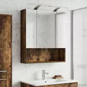 vidaXL Kopalniška ogledalna omara Dimljeni oreh 60 x 14.5 x 70 cm