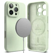 Ovitek Ringke Silicone Magnetic za iPhone 16 Pro - soft mint