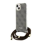 Ovitek Guess Crossbody Cord 4G Print za iPhone 15 - brown