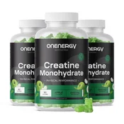 3x Kreatin monohidrat 3000 mg – jabolko, skupaj 270 gumi bonbonov