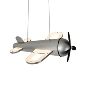 Lucide LED obesna svetilka za otroško sobo Fokker, siva Dolžina 46 cm Kovina - otroška soba - siva, črna