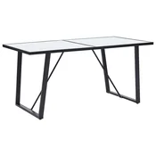 Blagovaonski stol bijeli 160 x 80 x 75 cm od kaljenog stakla