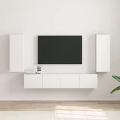 vidaXL TV stenska omara 2 pcs Bela 30 x 31 x 80 cm Konstruiran les