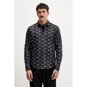 HUGO Srajca Ermo 50555775 Črna Casual Fit