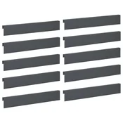 vidaXL Pokrivni profil za vrtno obrobo 10 kos 100 x 5 x 15 cm Jeklo