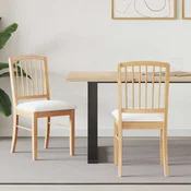 vidaXL Jedilni stoli 2 pcs Naravna 50 x 52,5 x 91 cm