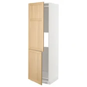 METOD Visoka omara za hlad/zamrz+2vrata, bela/Forsbacka hrast, 60x60x200 cm
