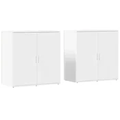 Vidaxl Komoda 2 kosa bela 79x38x80 cm inženirski les