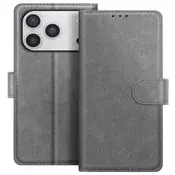 AVIZAR Denarnica za iPhone 17 Pro Max Chesterfield s funkcijo stojala, Siva, (5000190405)
