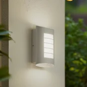 Lindby LED-stenna svetilka za zunanjo uporabo Ismael, bela, aluminij, višina - Sodobni