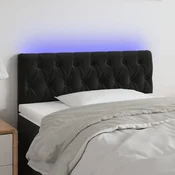 Vidaxl vidaXL Vzglavje postelje z LED diodo črno 90x7x78/88 cm žamet