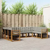 Set vanjskih sofa 9 kom. Prirodna i svijetlo siva