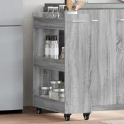 Vidaxl Omarica s kolesi siva sonoma 60x22x79 cm inženirski les