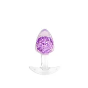 Anal Play Crystal Butt Plug Purple M – silikonski analni plug, 9.5 cm