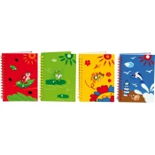 Small foot majhna noga Notebook z lesenim pokrovom 1pc rdeča